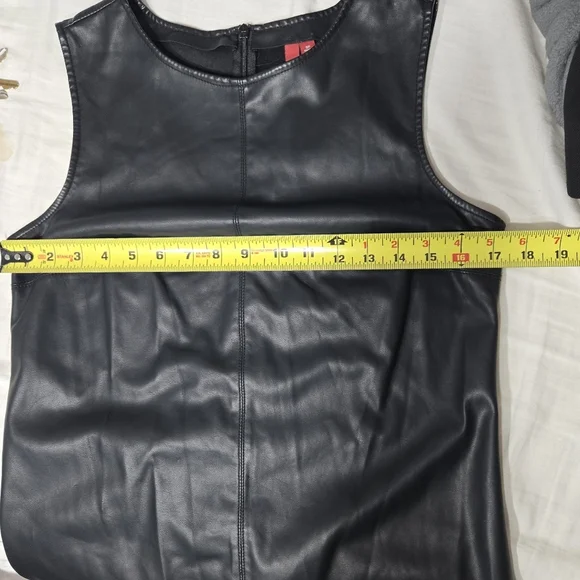 5/48 Sleeveless Faux Leather Mini Dress Black Sz Small NWT - Picture 9 of 9